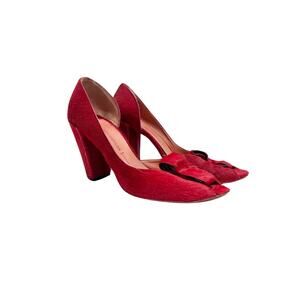 Eileen Shields Red Pony Hair D'orsay Pumps, Size 38.5